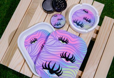 3rd Eye Metal Rolling Tray with Magnetic Lid Set