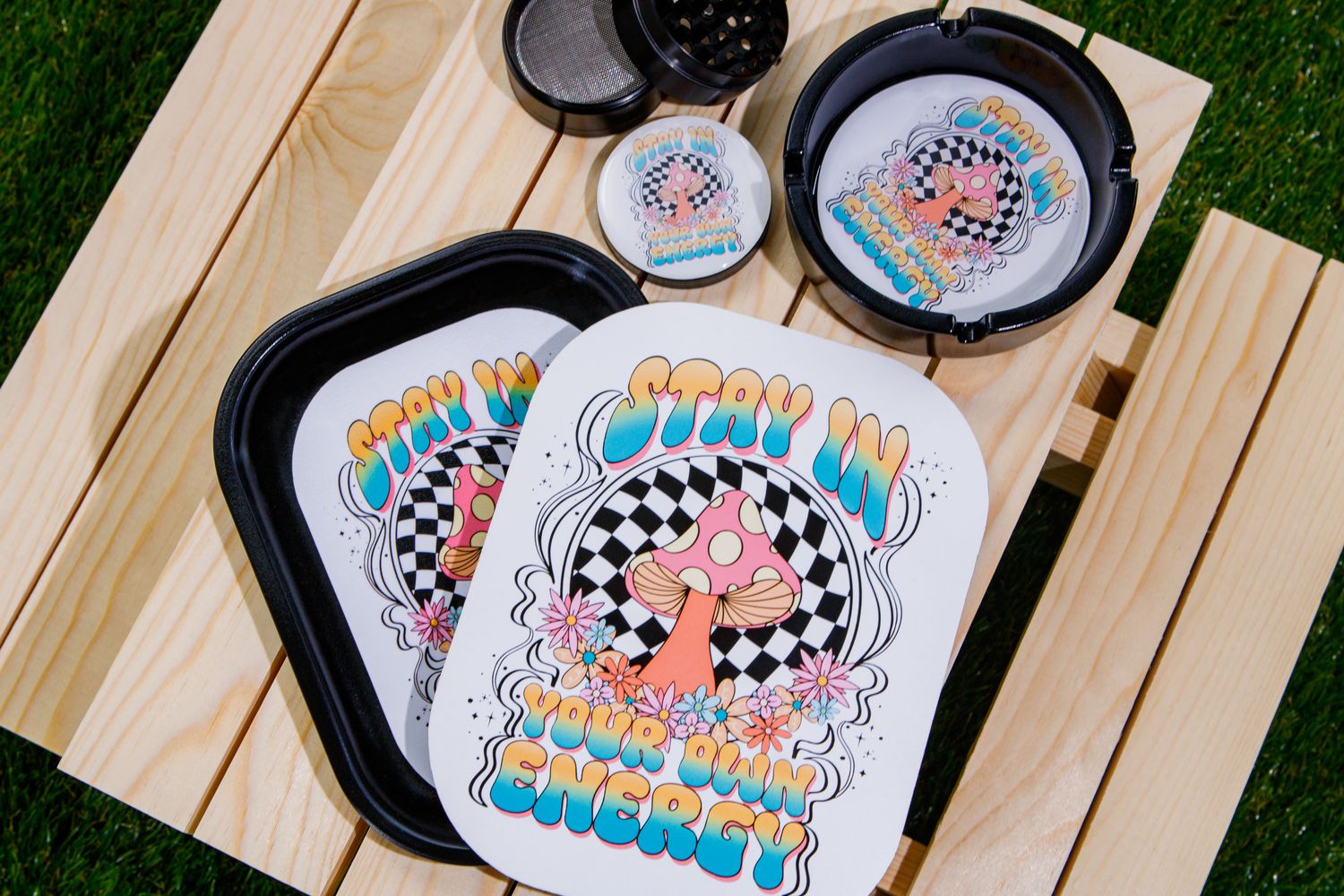 Stay In Your Own Energy Custom Rolling Tray Set