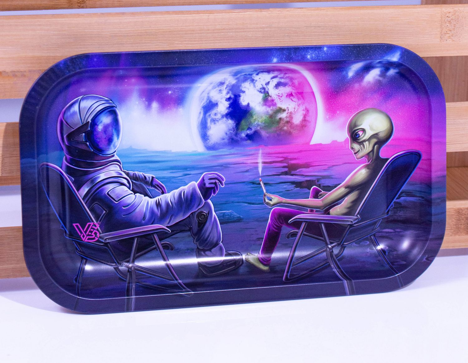 Alien Astronaut Metal Rolling Tray