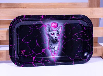 Melting Cat Rolling Tray - “Cat Tray” | Decorative Metal Tray with Funny Trippy Melting Cat