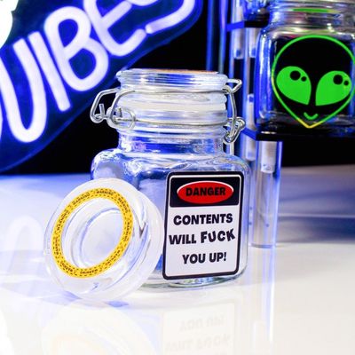 Caution Mini Stash Jar