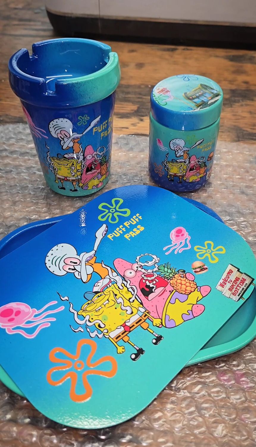 Sp0nge B0d Set Rolling Tray Set