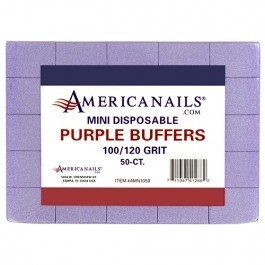 Americanails Disposable Mini Purple Buffers | 100/120 Grit 50ct