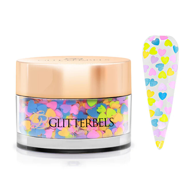 GB Rainbow Hearts 100 Glitter