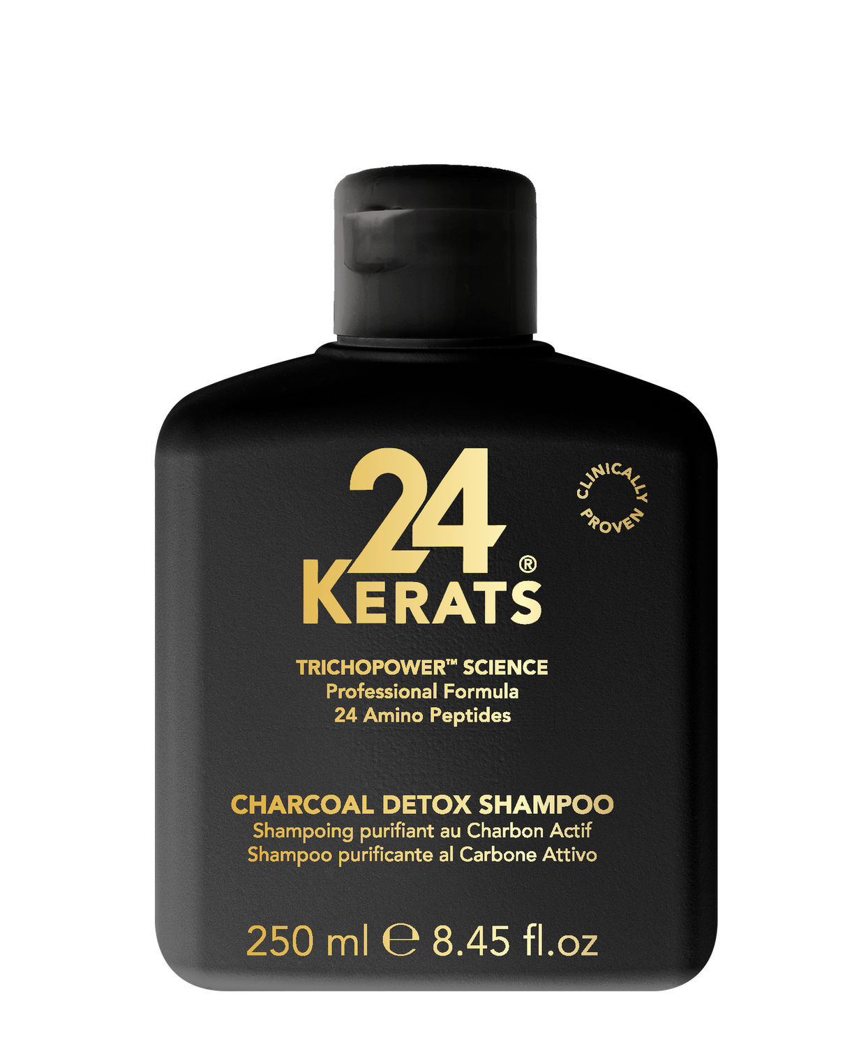 24 Kerats Charcoal Detox Shampoo, Size: 250ml