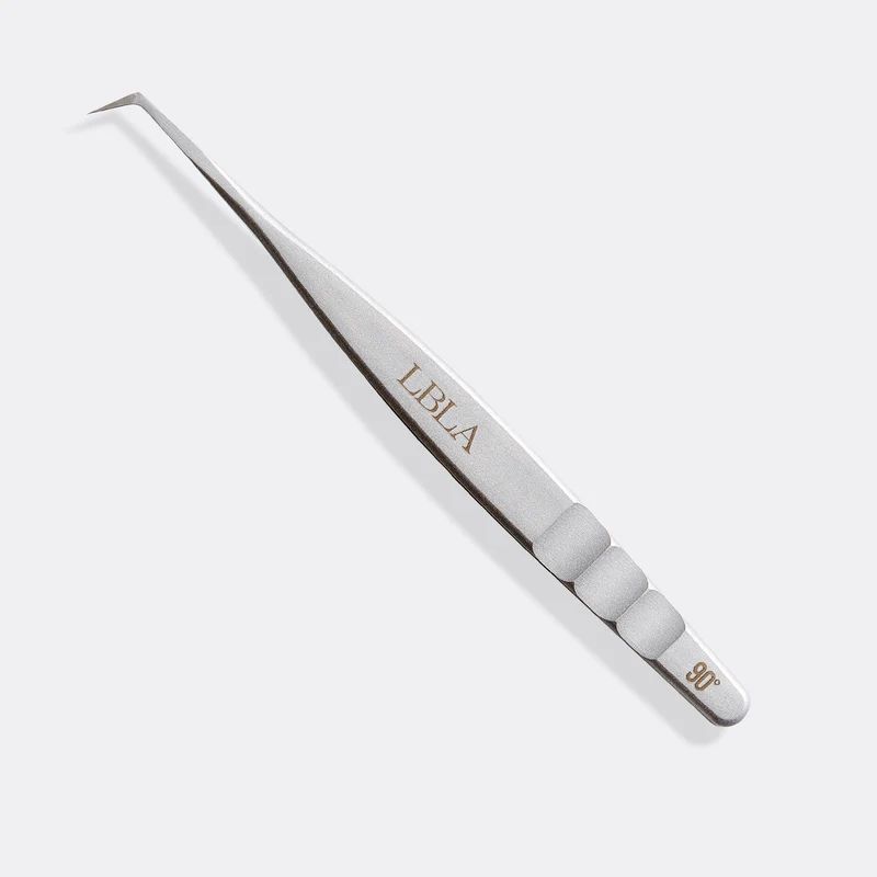 LBLA Satin Silver 90 Degree Tweezer