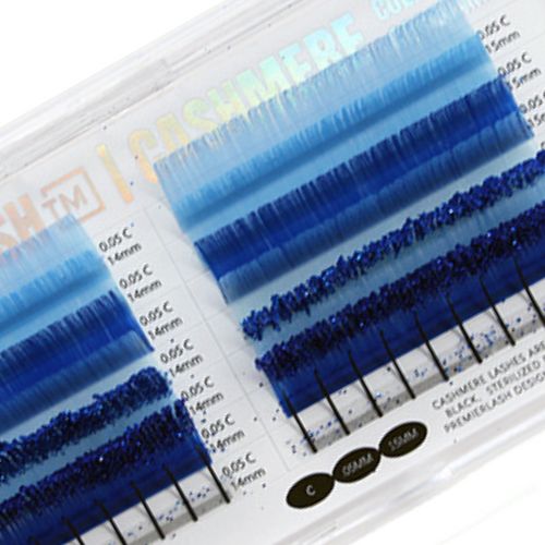 PL Blue Glitter D Curl, Size: 12-13mm
