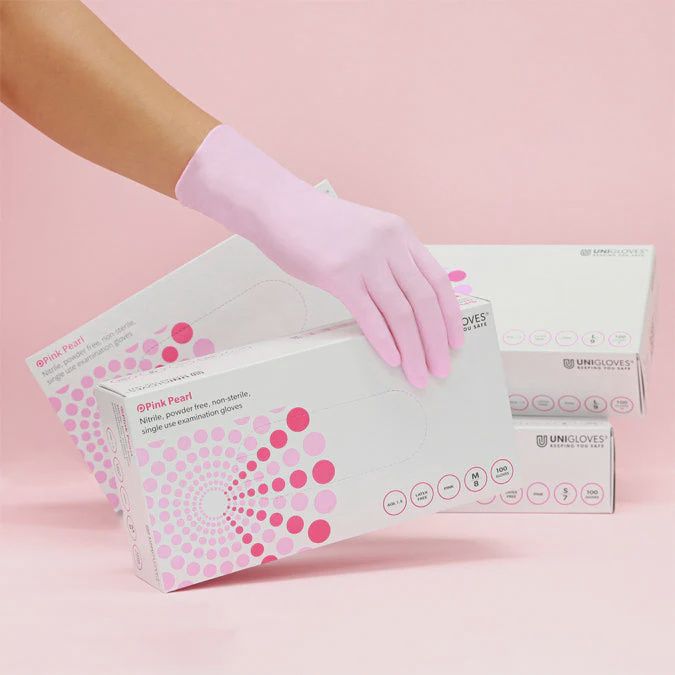 Xtra Small Pink Nytril Gloves