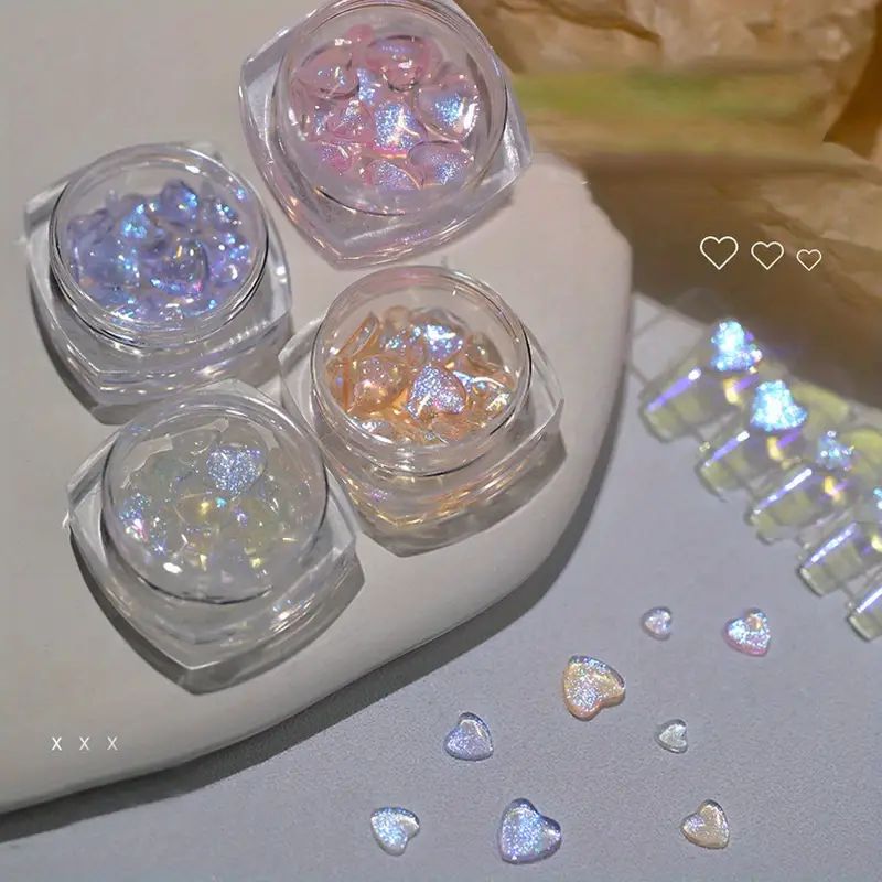 3D Heart Nail Gems