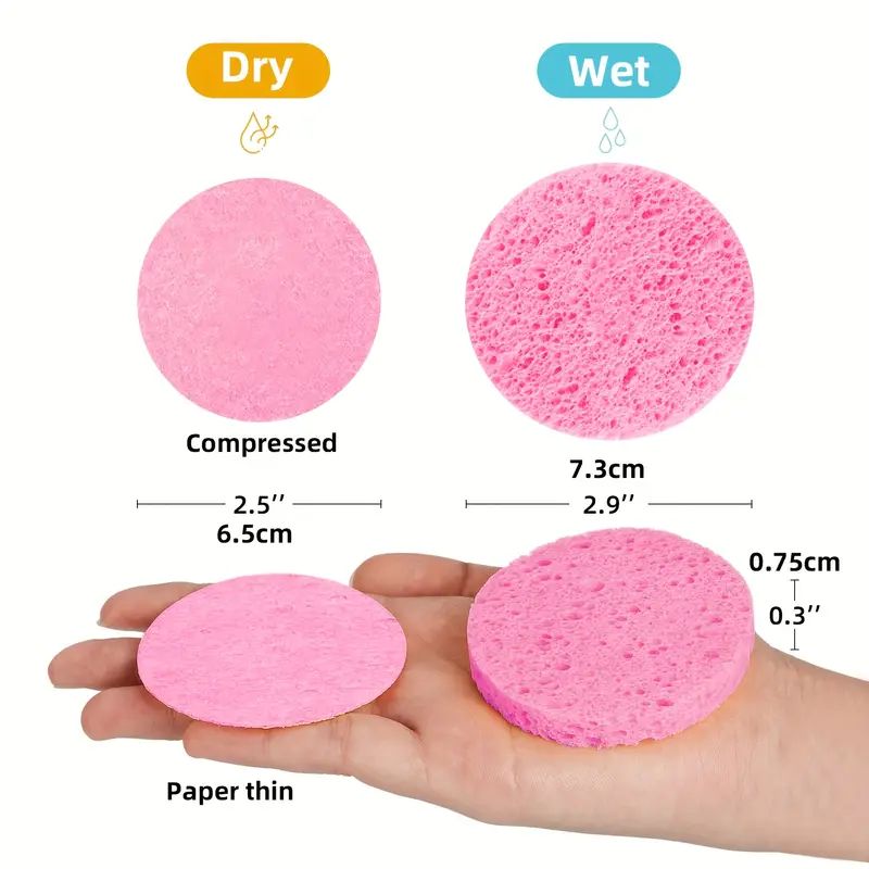 50 pack Compressed Facial Sponges (White)