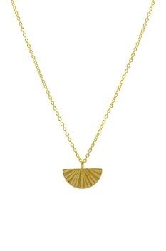 Gold Fan Necklace - 2088