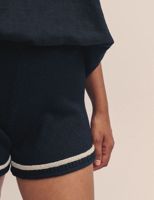 Black Knitted Shorts