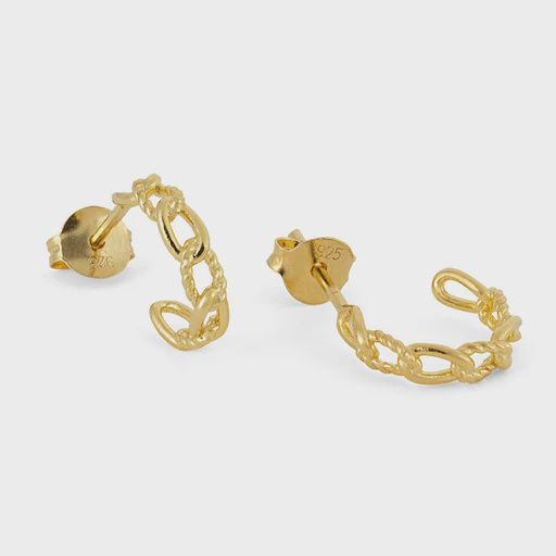 Gold Link Hoops - 2569