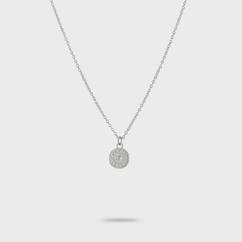Silver Coin Necklace - 2574