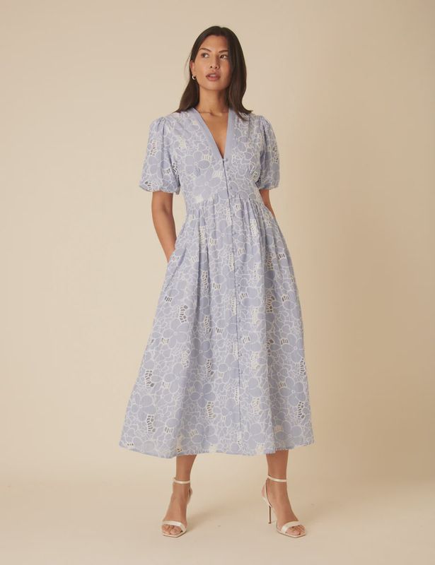 Blue Stripe Broderie Starlight Dress