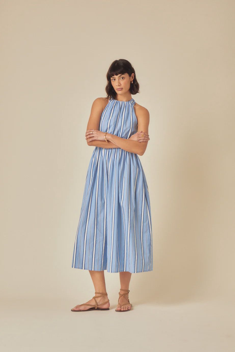 Senna Striped Midi Dress