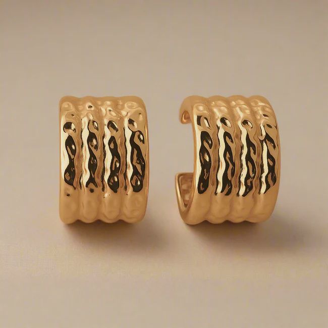 Chunky Hammered Hoops