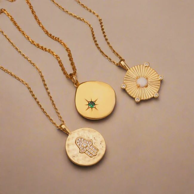 Opal Disc Necklace