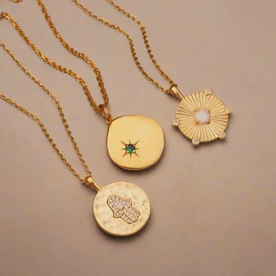 Opal Disc Necklace