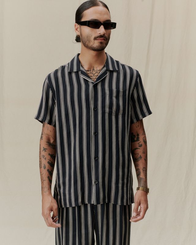 Navy &amp; Dark Sand Cave Shirt