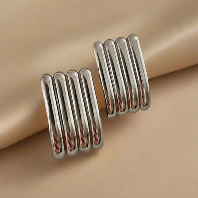 Bold Silver Stud Earrings