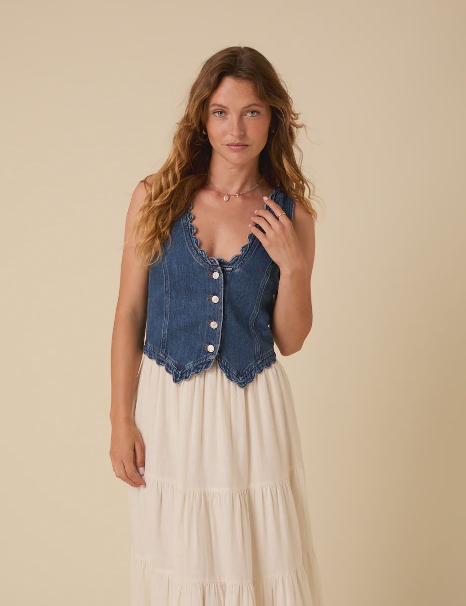 Denim Waistcoat, Size: 8