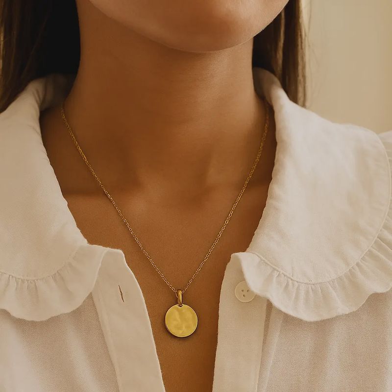 Molten Hammered Disc Necklace