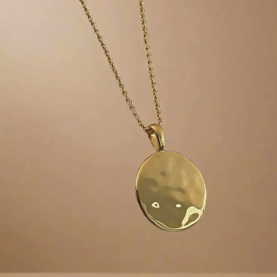 Molten Hammered Disc Necklace