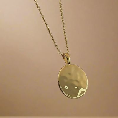 Molten Hammered Disc Necklace