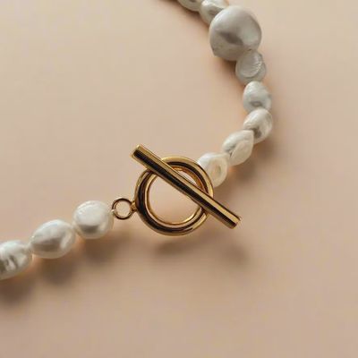 Pearl T-Bar Necklace