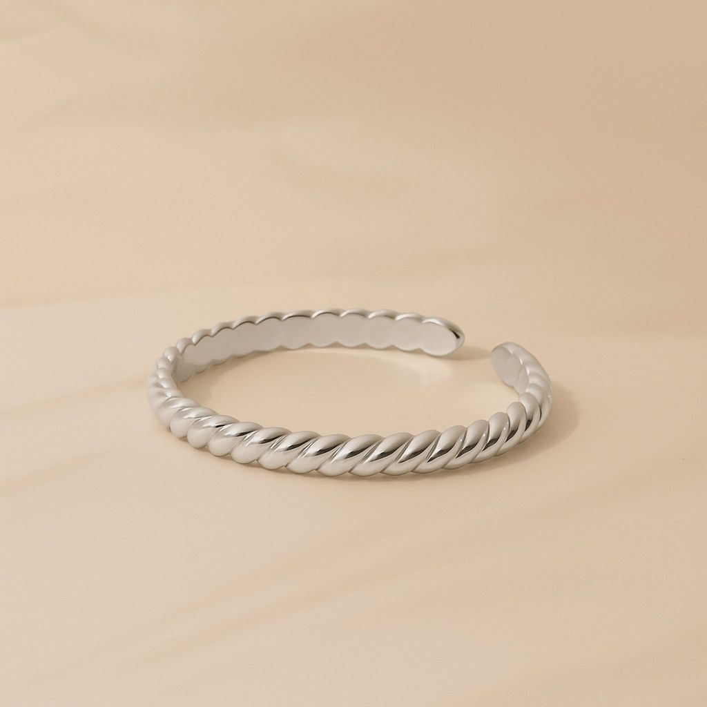 Rope Bangle, Colour: Silver