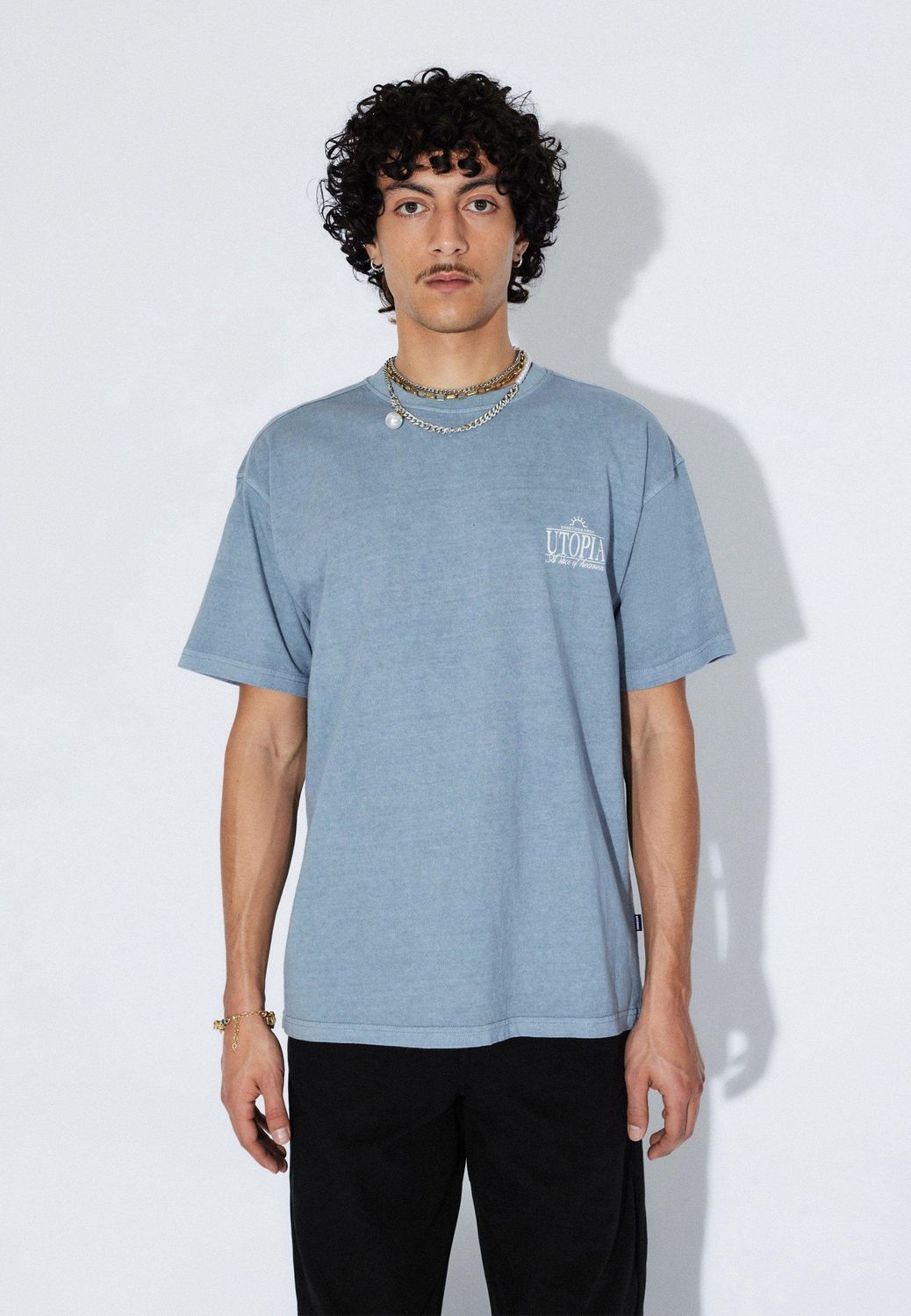 Washed Blue Utopia Trooper Tee, Size: S