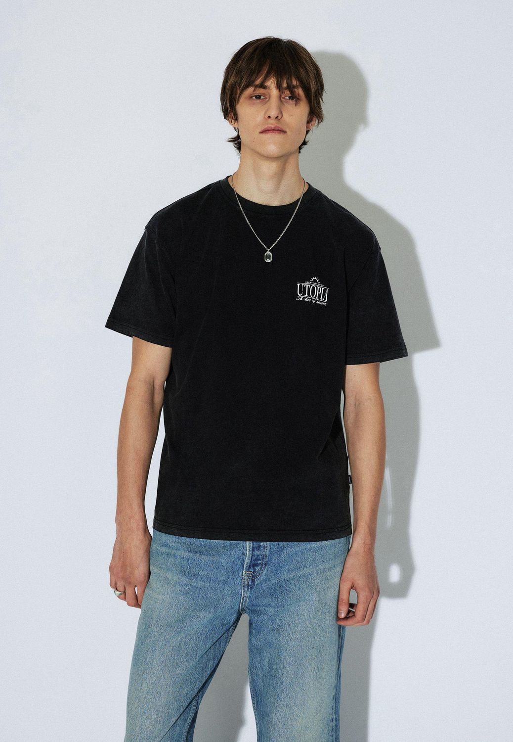 Washed Black Utopia Trooper Tee, Size: S