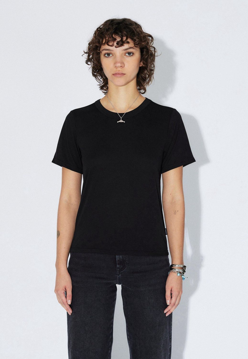 Lyra Tee, Colour: Black Mono, Size: XS