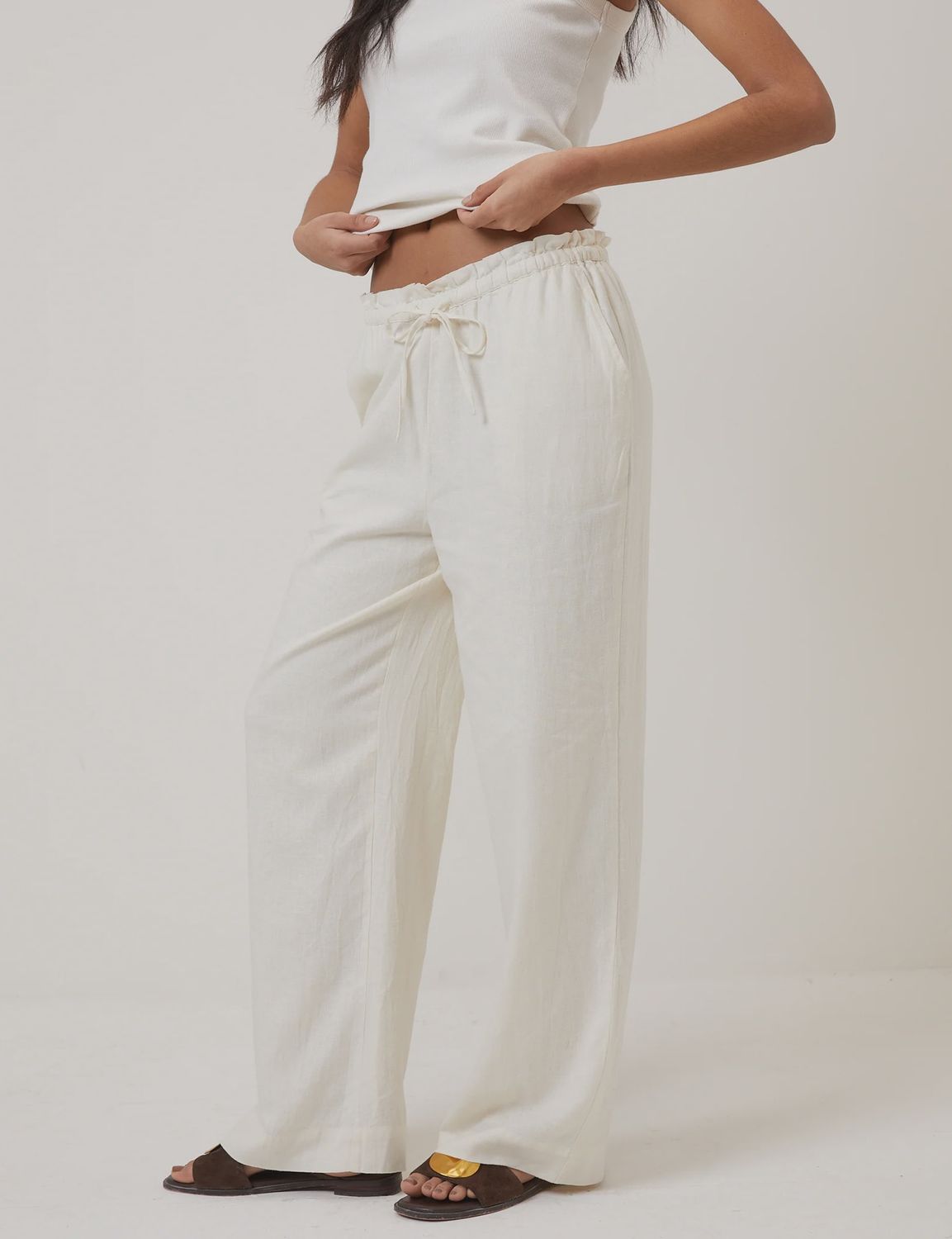 Fosse Trousers, Colour: Cream, Size: 8
