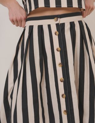 Button Through Midaxi Skirt