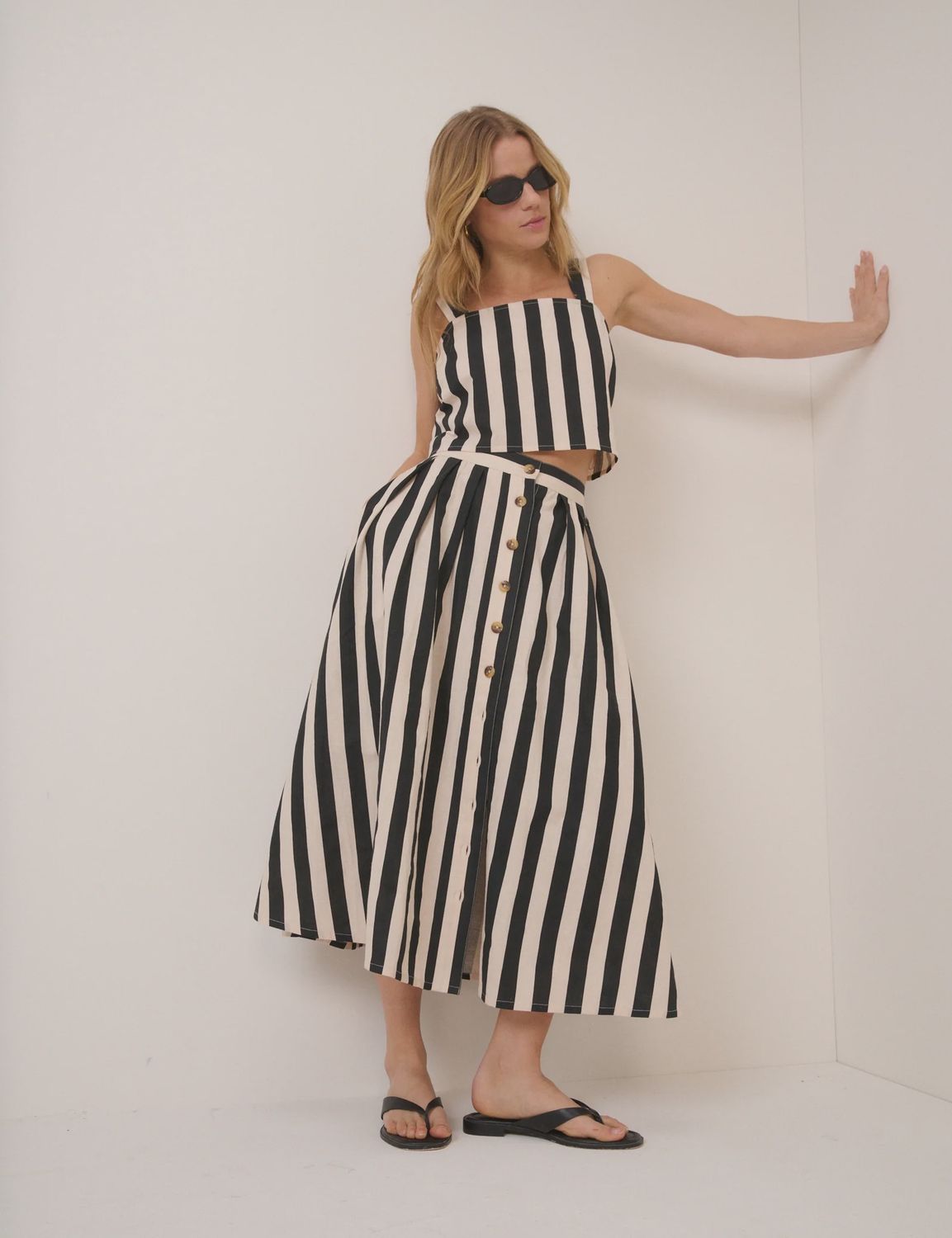 Button Through Midaxi Skirt, Size: 8