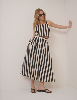 Button Through Midaxi Skirt