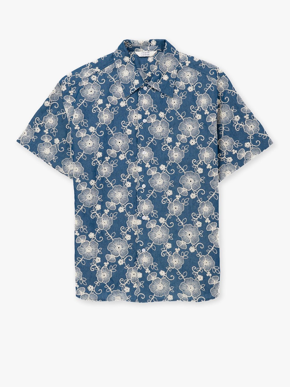 Blue Flower Carbon Shirt, Size: S
