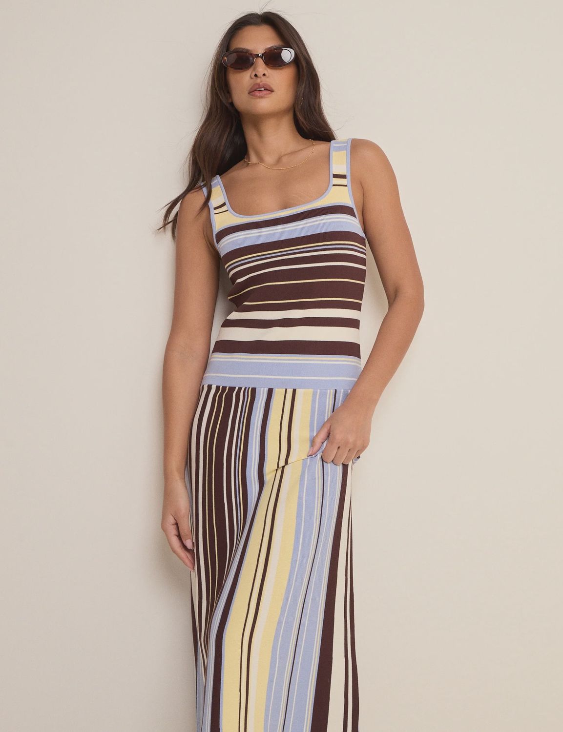 Multi Stripe Knit Dress, Size: XS