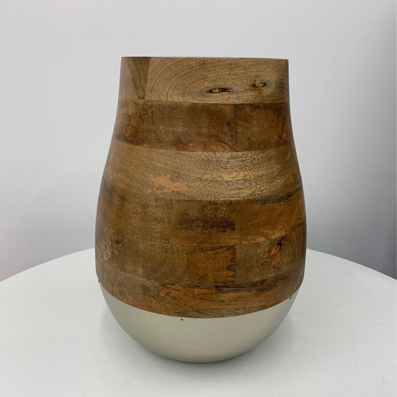 Threshold Wood/Metal Planter Vases