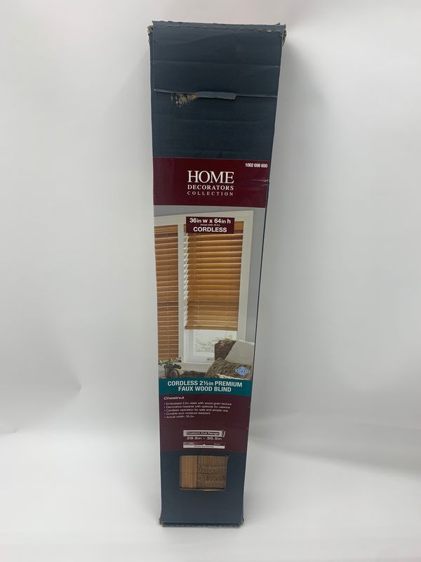 Home Decorators Collection Chestnut 2.5" Premium Faux
Wood Blinds-36" x 64"