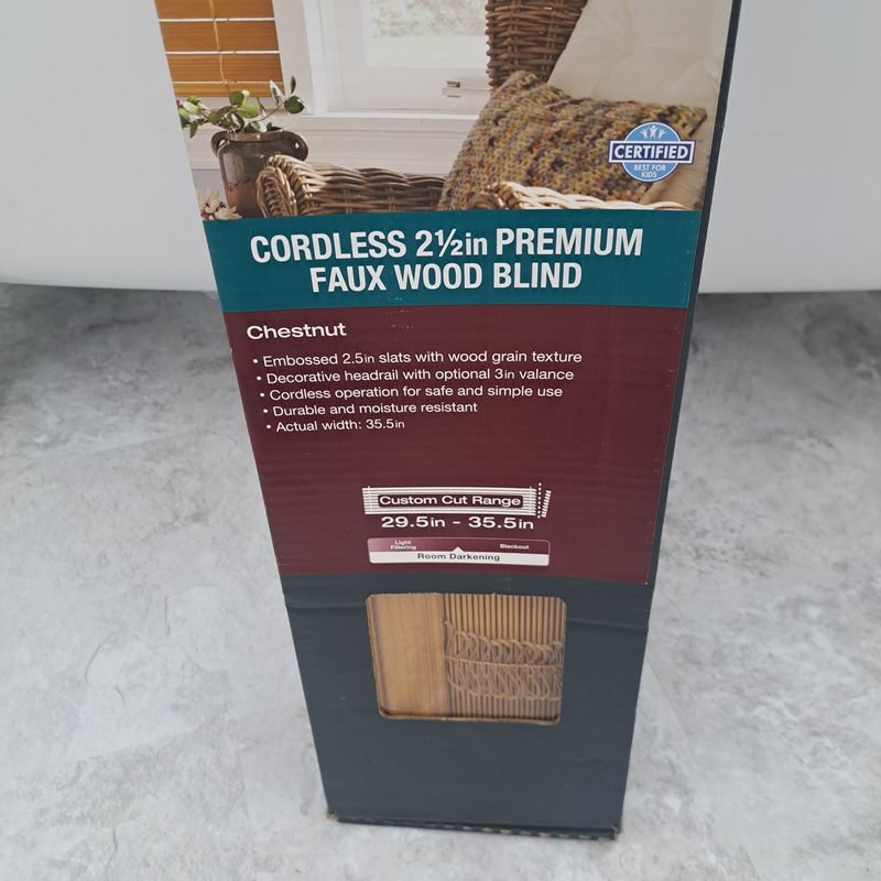 Home Decorators Collection Chestnut 2.5" Premium Faux
Wood Blinds-36" x 64"