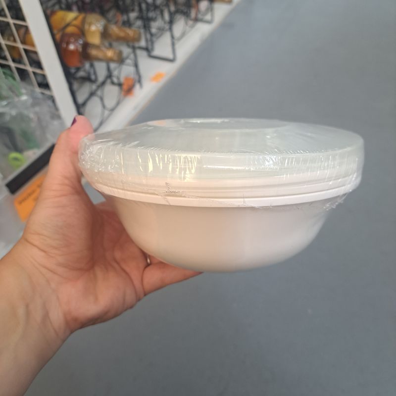 dishwasher safe 3pc Plastic Bowls W/Lids Set