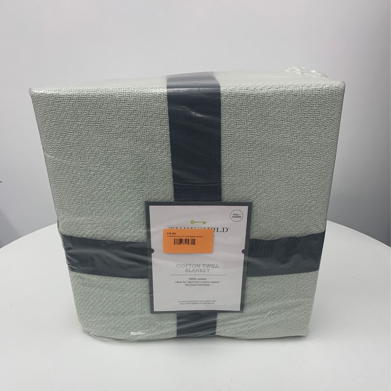 Threshold cotton twill Queen green