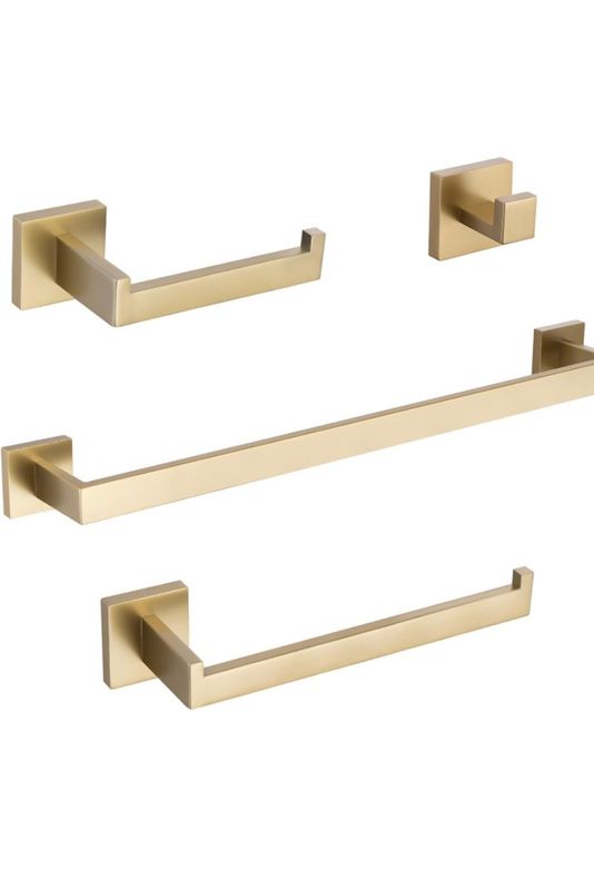TURS Brushed Gold Bathroom Hardware Set 4-Piece