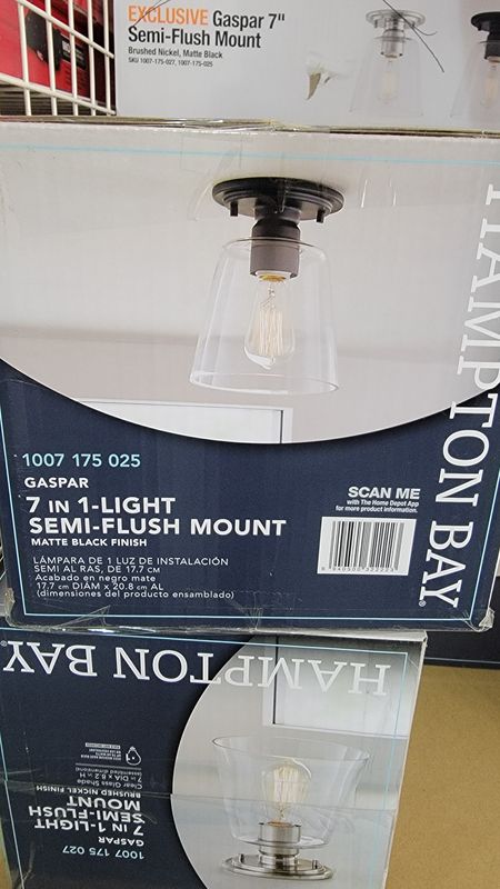 Hampton Bay Flush Mount Light Fixtures brushed nickel