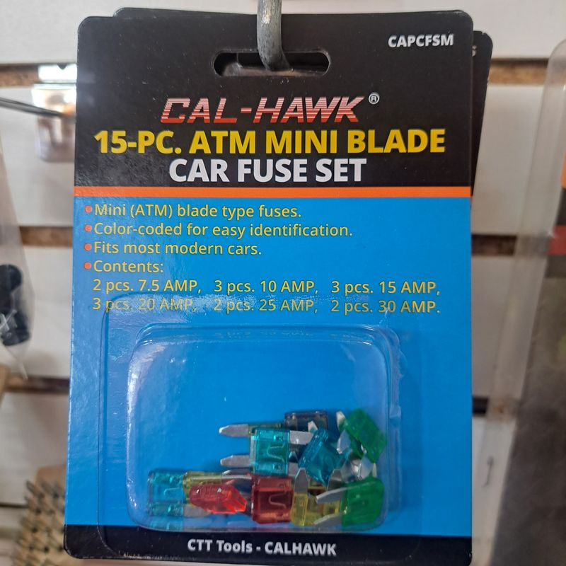 15pc ATM mini blade car fuse set