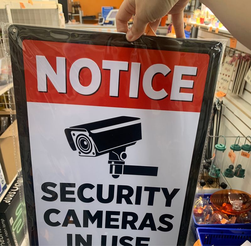 Notice security cameras in use tin sign