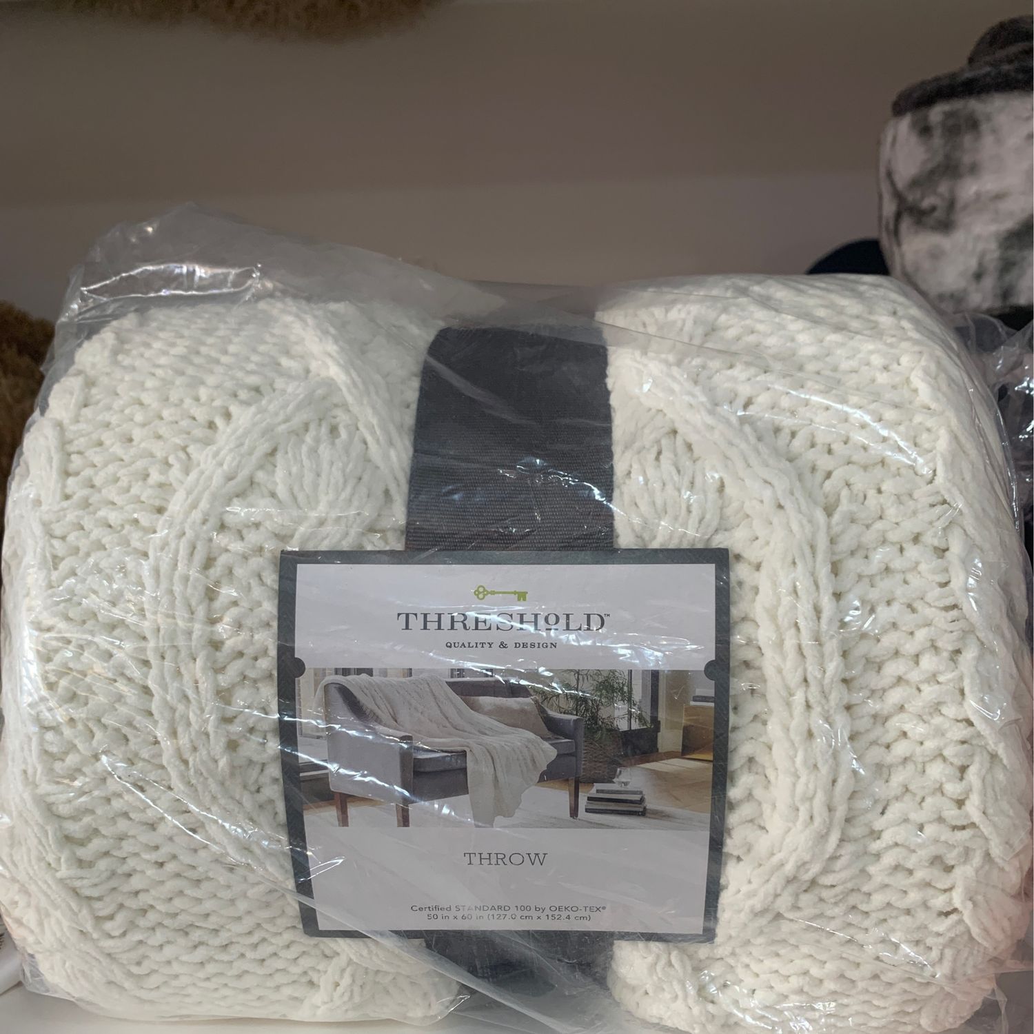 Threshold knit throw blanket